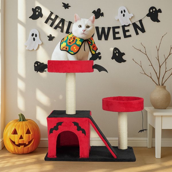 900813aa-05a5-4e63-b121-e40ae3e5df07.jpg BEST Halloween Cat Tree – Gothic Cat Tower with Condo & Scratching Posts