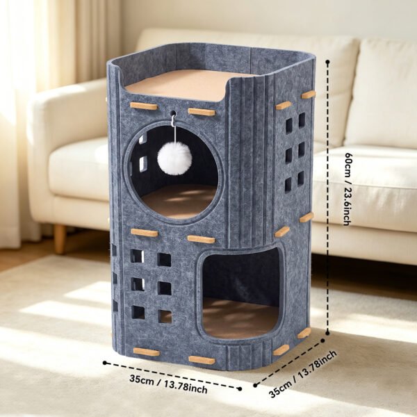 3 Tier Felt Cat Tower House – Cozy Multi-Level Cat Condo