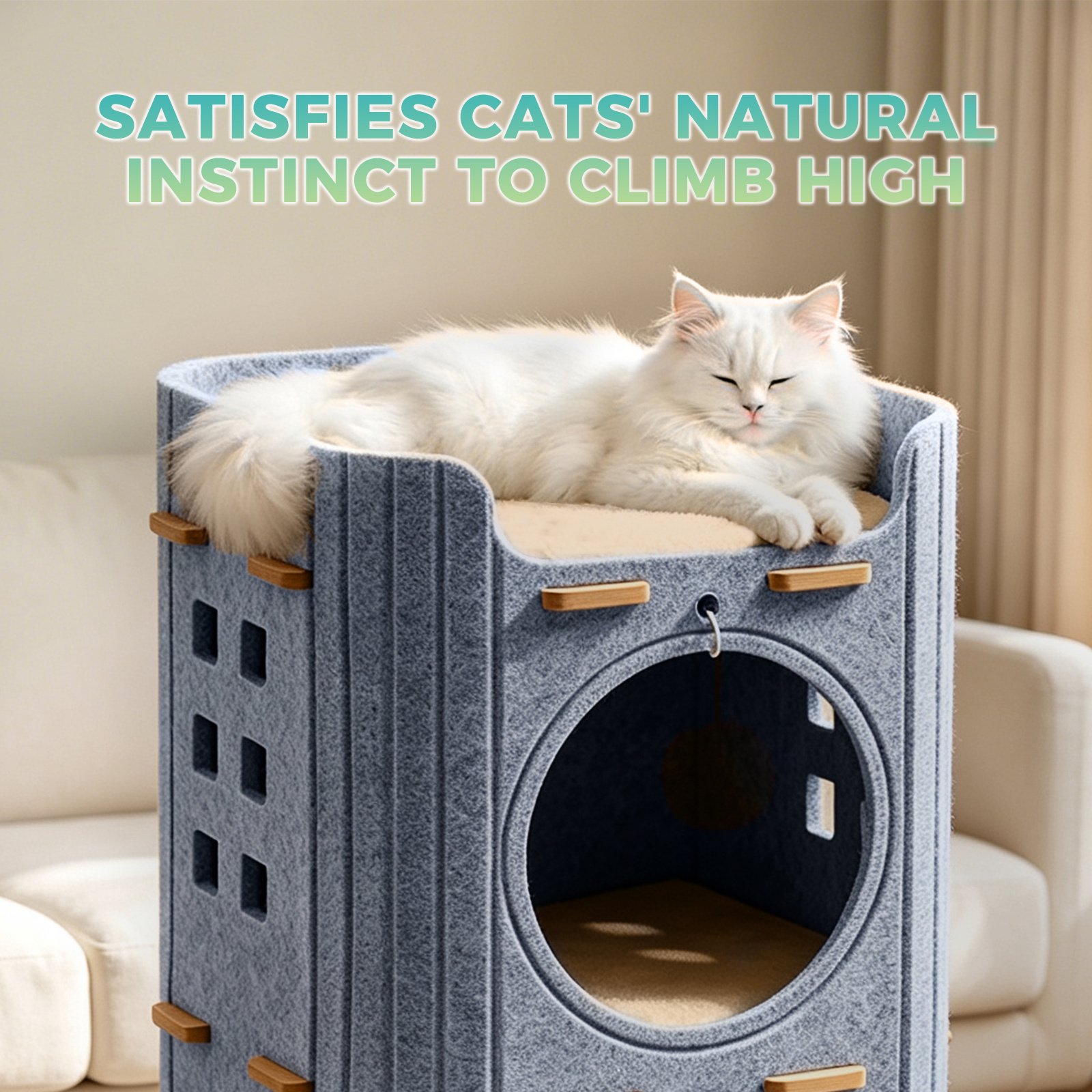 3 Tier Felt Cat Tower House – Cozy Multi-Level Cat Condo