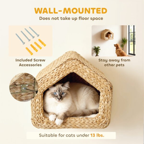 16b8d5e2-baac-437b-8765-d1326b6bc45b.jpg Cat Wall Shelf with Cushion – Ultimate 12-Lb Cozy Cat Retreat