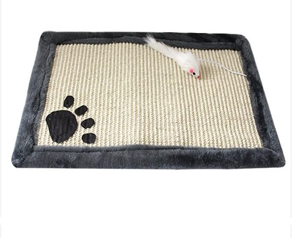 221607482129.jpg Plush Cat Scratch Mat with Mouse Toy - Amazing Sisal Scratcher Cats Truly Love (4 Colors)
