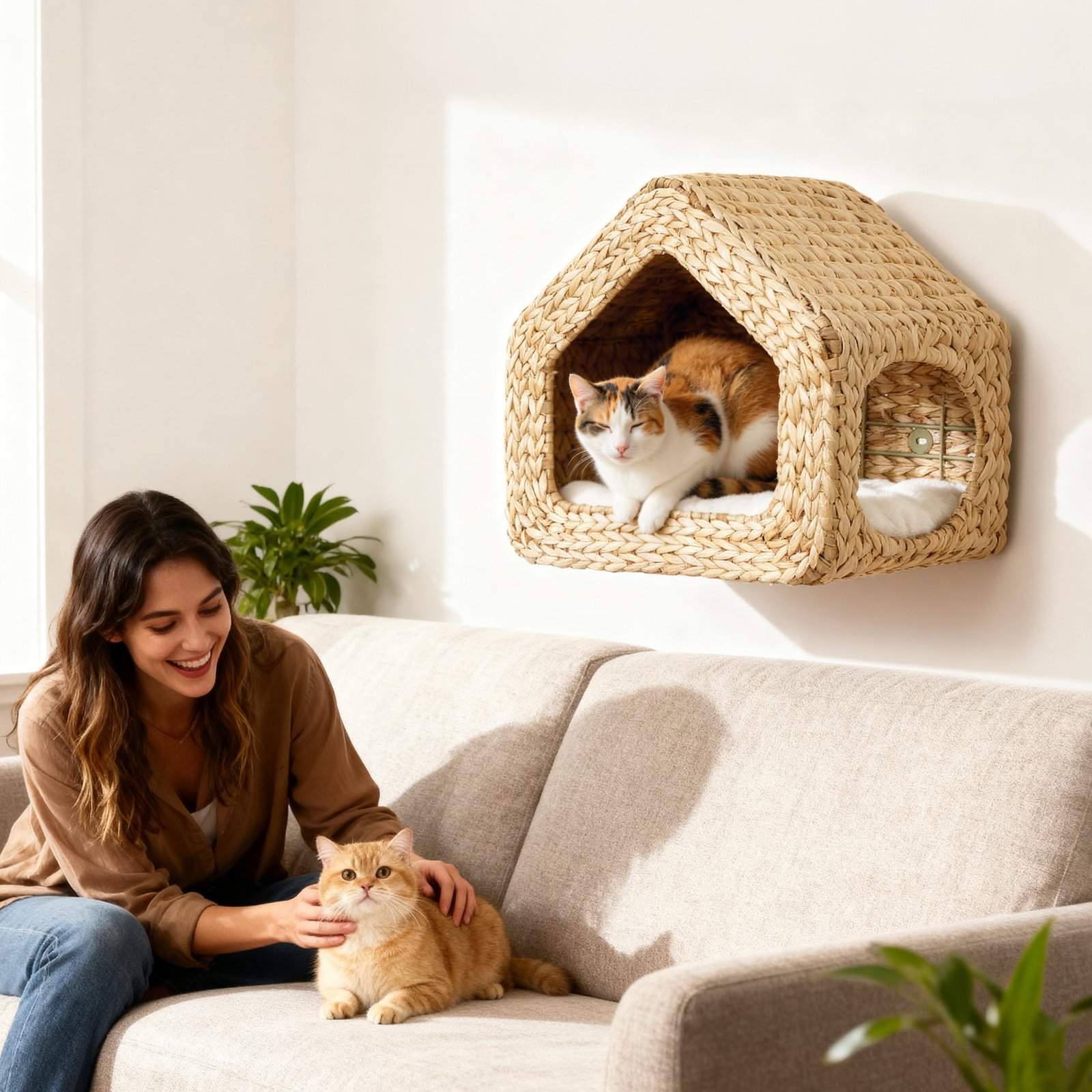 cat wall shelf with cushion