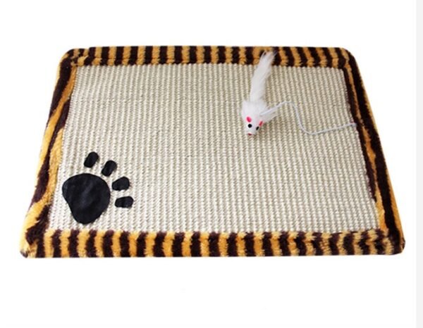 35449668352077.jpg Plush Cat Scratch Mat with Mouse Toy - Amazing Sisal Scratcher Cats Truly Love (4 Colors)