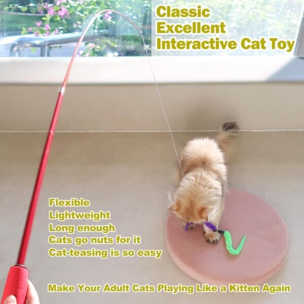 36a032e9-eeee-4e14-b4f3-00af1e12ae2e.jpg Feather Wand Cat Toy Set – Ultimate 11-Piece Play Kit Cats Love