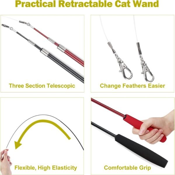 3fd9a534-6943-4d74-8497-0ac37234c869.jpg Feather Wand Cat Toy Set – Ultimate 11-Piece Play Kit Cats Love
