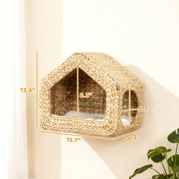 56019b60-70c9-4d00-936f-71b84aa55b67.jpg Cat Wall Shelf with Cushion – Ultimate 12-Lb Cozy Cat Retreat