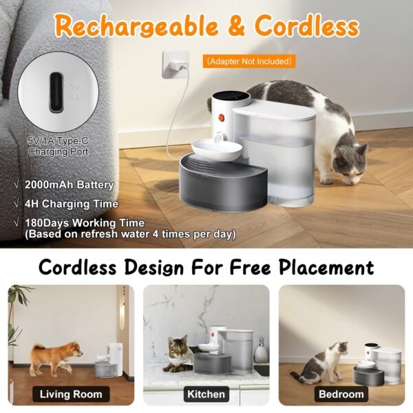 Ultimate Cordless Self-Refill Pet Water Dispenser – Smart 3L Design