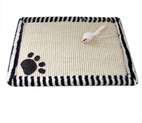716246537438.jpg Plush Cat Scratch Mat with Mouse Toy - Amazing Sisal Scratcher Cats Truly Love (4 Colors)