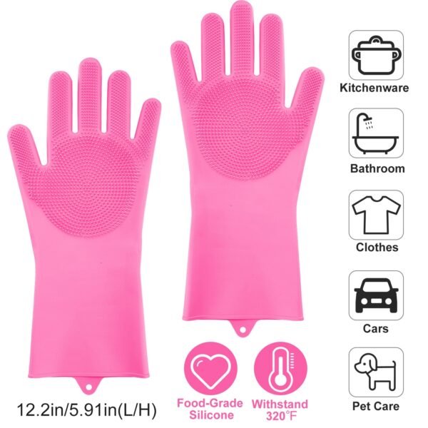7ac380d2-c64d-48ee-87e0-5d367200db70.jpg Magic Silicone Dishwashing Gloves – Heat Resistant Scrubber Gloves for Kitchen & Pets (1 Pair)