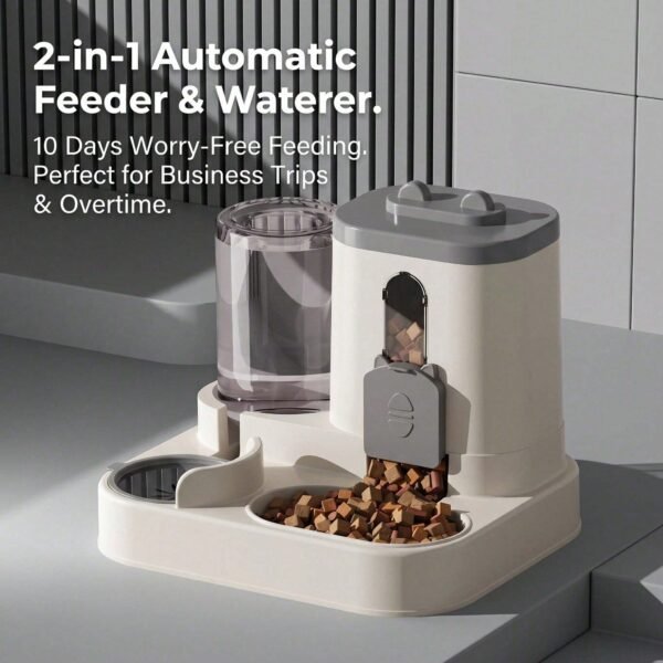 Large Capacity Gravity Pet Feeder Water Dispenser - 2-in-1 Automatic Cat and Puppy Feeding Set