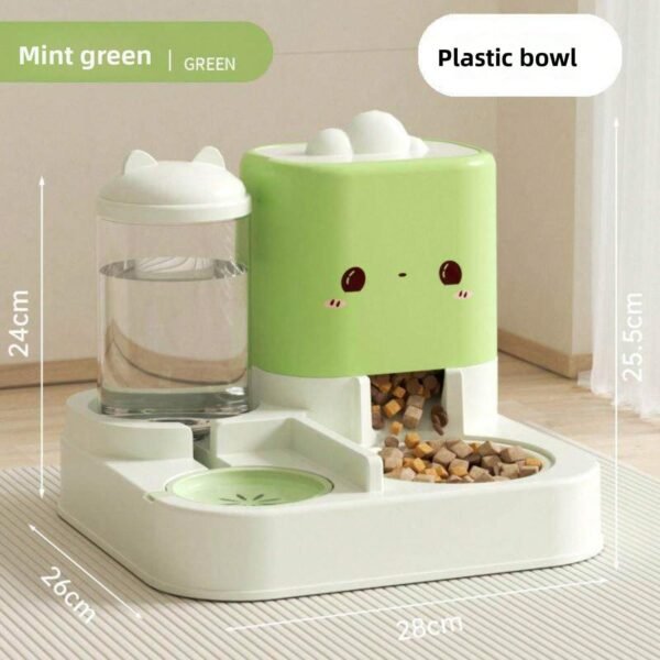 Anti Spill Pet Feeder Water Bowl - 2-in-1 Set with 2300ml Food and 1000ml Water Capacity
