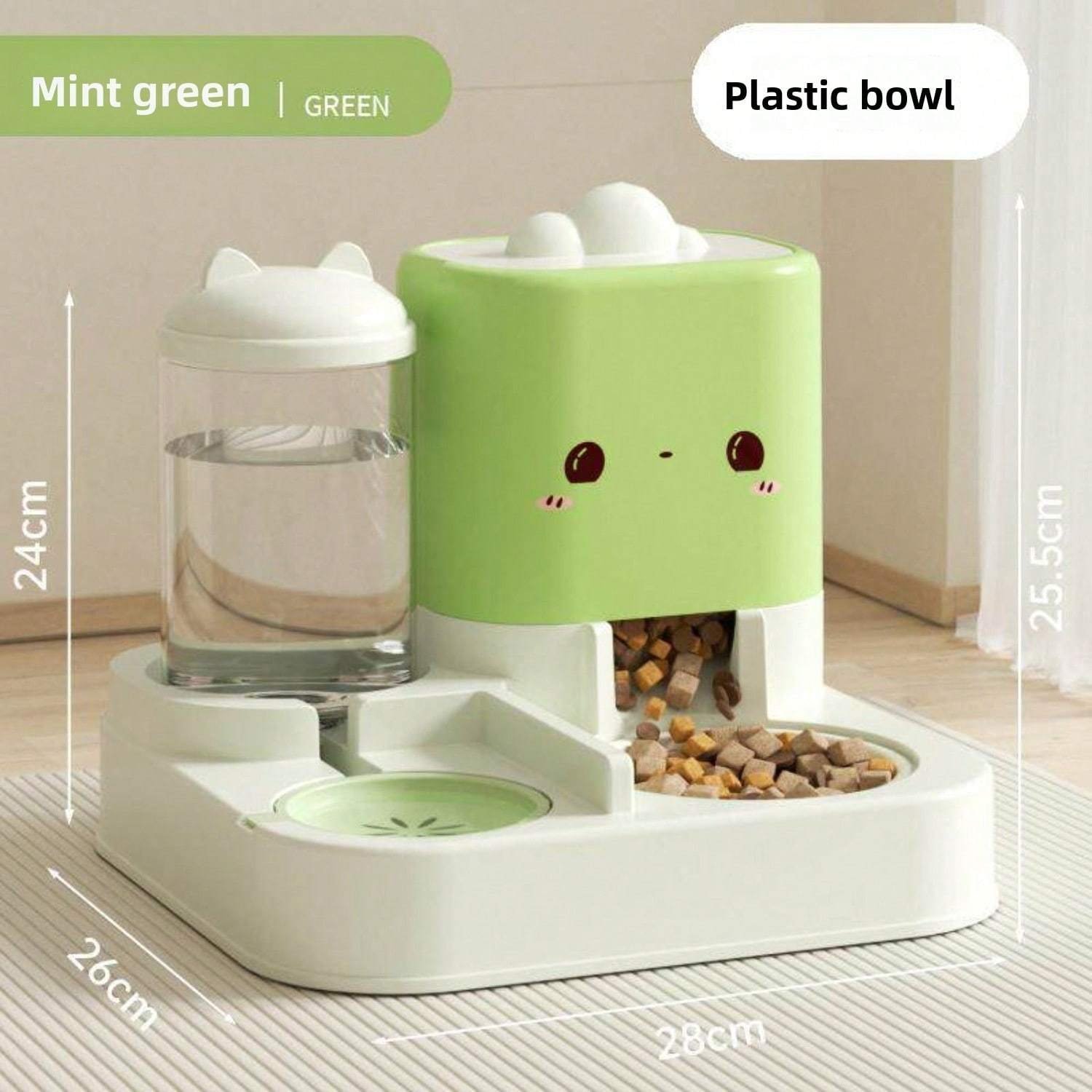 Anti Spill Pet Feeder Water Bowl - 2-in-1 Set with 2300ml Food and 1000ml Water Capacity
