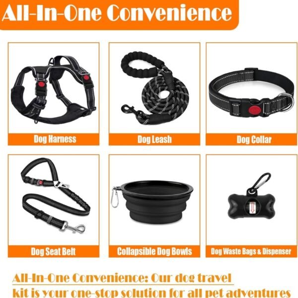 1a25401b-3067-4f4c-9a45-4866f8df43df.jpg Dog Harness Collar Leash Set – Complete 4-in-1 Travel Kit Dogs Love