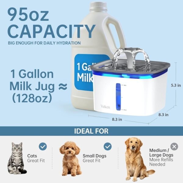 e2109d56-12b6-4f81-a1c9-7486e1fe57f1.jpg Automatic Pet Water Fountain – Award-Winning 95oz Fresh Water Dispenser Pets Love